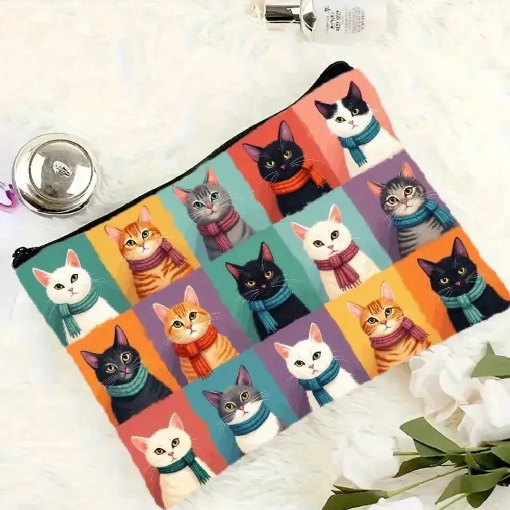 Colorful Cat Pattern Pouch